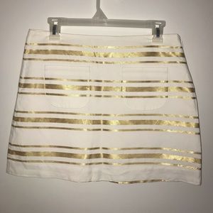 J Crew Metallic Striped Skirt Sz 4